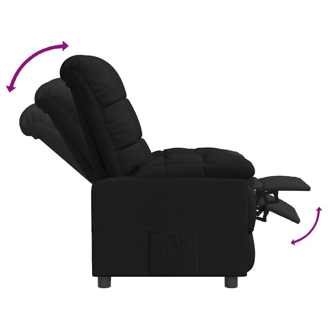 Fauteuil inclinable Noir Tissu