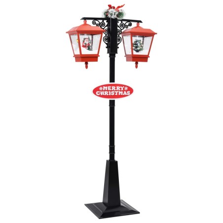 Lampadaire de Noël avec Père Noël Noir et rouge 81x40x188cm PVC