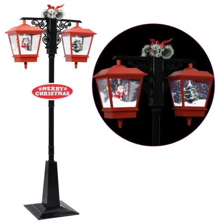 Lampadaire de Noël avec Père Noël Noir et rouge 81x40x188cm PVC