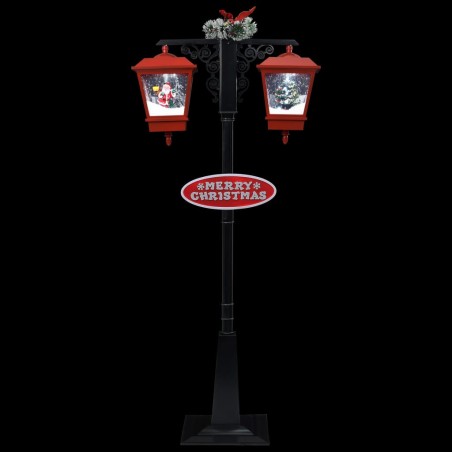 Lampadaire de Noël avec Père Noël Noir et rouge 81x40x188cm PVC