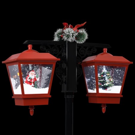 Lampadaire de Noël avec Père Noël Noir et rouge 81x40x188cm PVC
