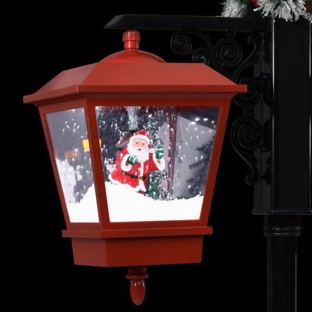 Lampadaire de Noël avec Père Noël Noir et rouge 81x40x188cm PVC