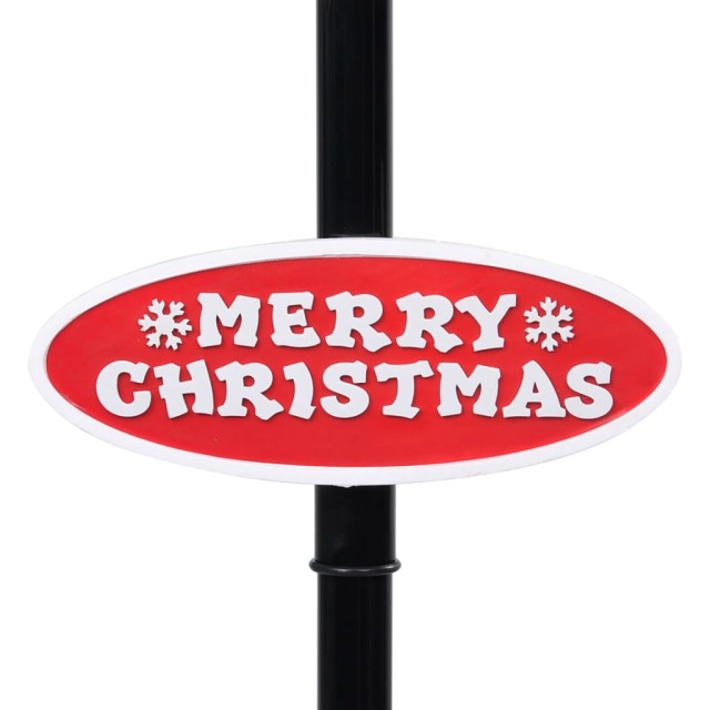 Lampadaire de Noël avec Père Noël Noir et rouge 81x40x188cm PVC
