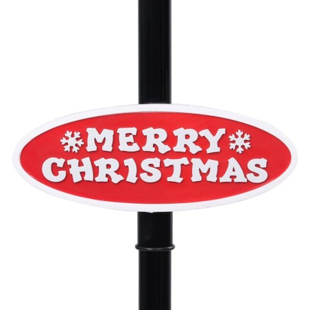 Lampadaire de Noël avec Père Noël Noir et rouge 81x40x188cm PVC