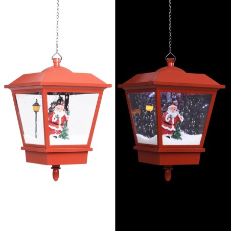Lampe suspendue de Noël lumière LED Père Noël Rouge 27x27x45 cm