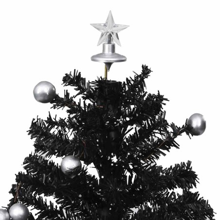 Arbre de Noël neigeux avec base de parapluie Noir 75 cm PVC
