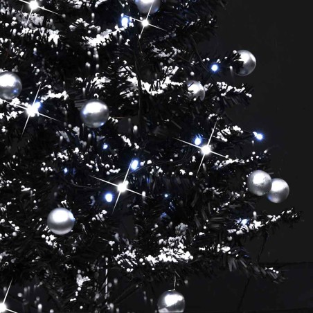 Arbre de Noël neigeux avec base de parapluie Noir 75 cm PVC