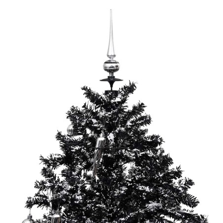 Arbre de Noël neigeux avec base de parapluie Noir 190 cm PVC
