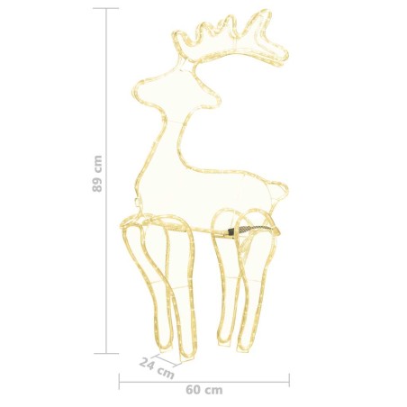 Décoration de Noël de renne avec maille 306 LED 60x24x89 cm