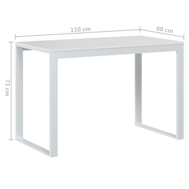 Bureau d'ordinateur Blanc 110x60x73 cm Aggloméré