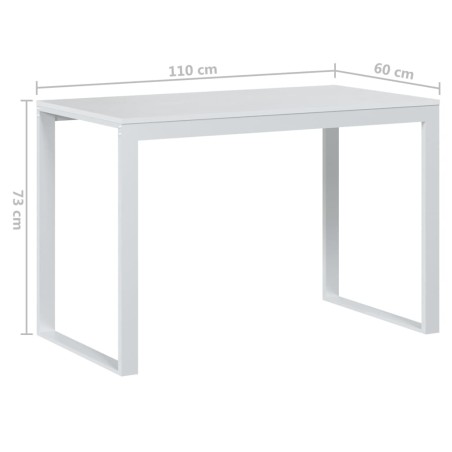 Bureau d'ordinateur Blanc 110x60x73 cm Aggloméré