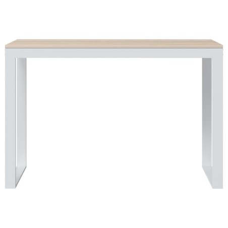 Bureau d'ordinateur Blanc et chêne 110x60x73 cm Aggloméré