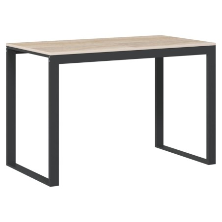 Bureau d'ordinateur Noir et chêne 110x60x73 cm Aggloméré
