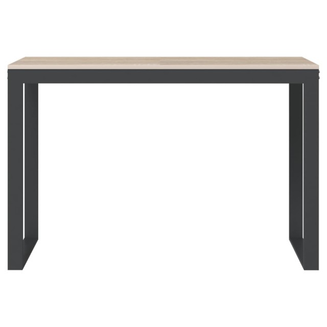 Bureau d'ordinateur Noir et chêne 110x60x73 cm Aggloméré