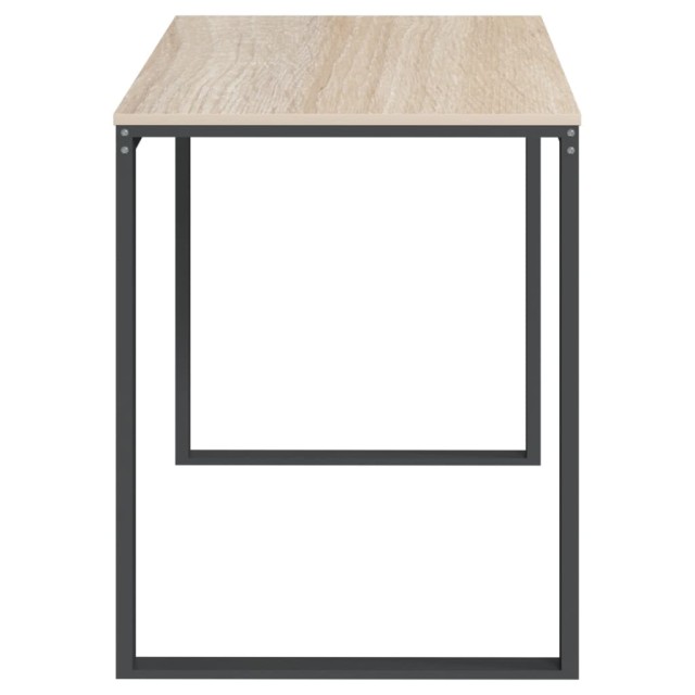 Bureau d'ordinateur Noir et chêne 110x60x73 cm Aggloméré