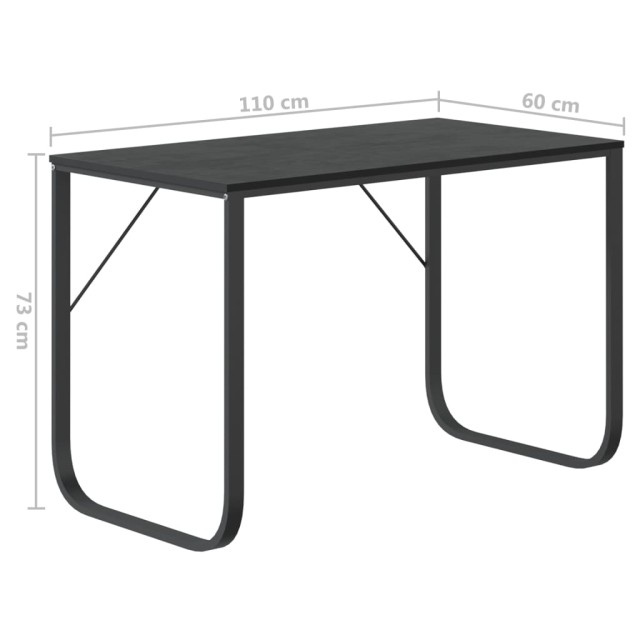 Bureau d'ordinateur Noir 110x60x73 cm Aggloméré