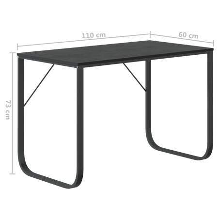 Bureau d'ordinateur Noir 110x60x73 cm Aggloméré