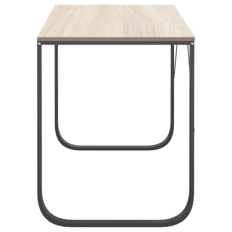 Bureau d'ordinateur Noir et chêne 110x60x73 cm Aggloméré