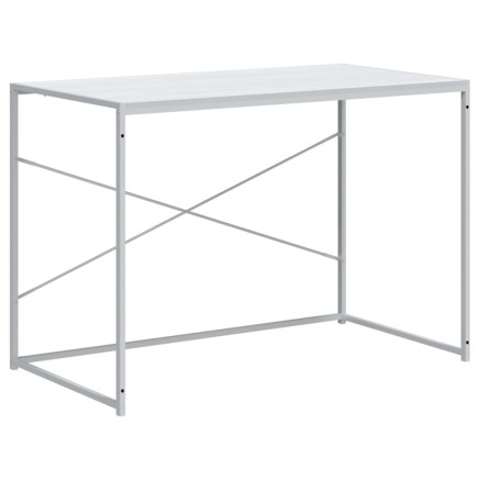 Bureau d'ordinateur Blanc 110x60x70 cm Bois d'ingénierie 2