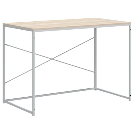 Bureau d'ordinateur Blanc chêne 110x60x70 cm Bois d'ingénierie