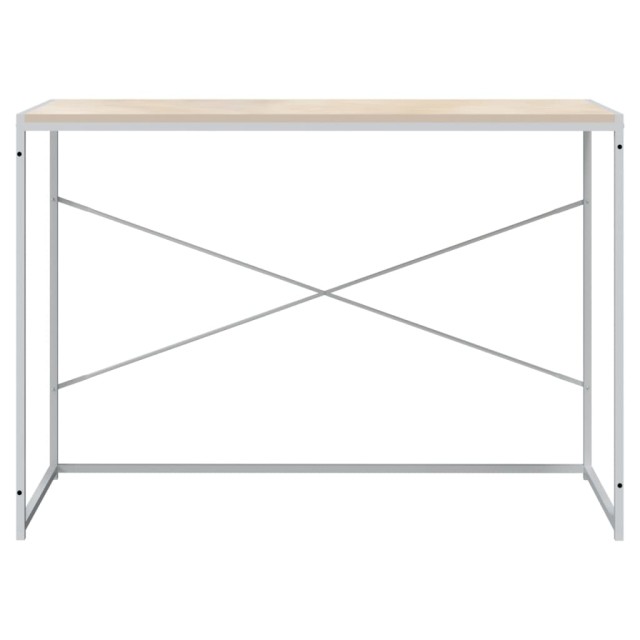 Bureau d'ordinateur Blanc chêne 110x60x70 cm Bois d'ingénierie