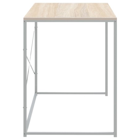 Bureau d'ordinateur Blanc chêne 110x60x70 cm Bois d'ingénierie