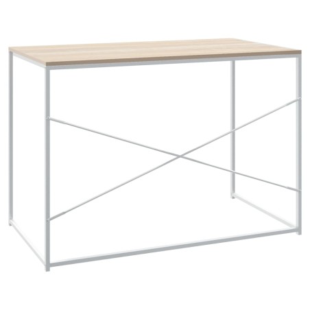 Bureau d'ordinateur Blanc chêne 110x60x70 cm Bois d'ingénierie