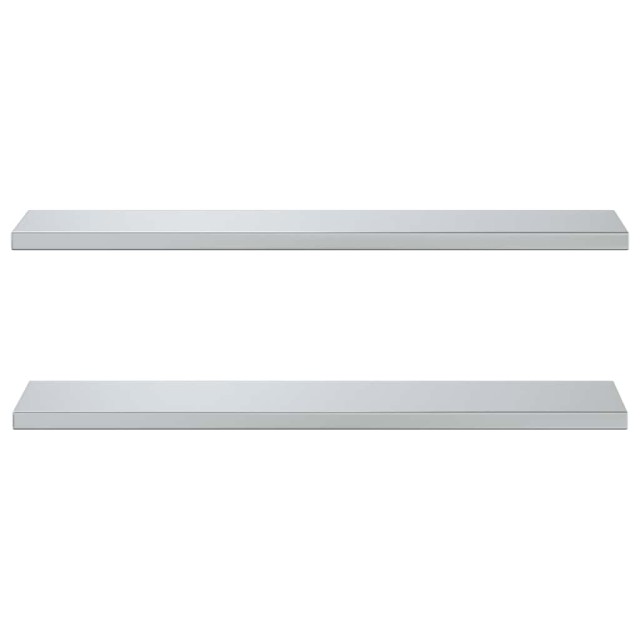 Étagères murales 2 pcs 100x23,5x3 cm argenté acier inoxydable