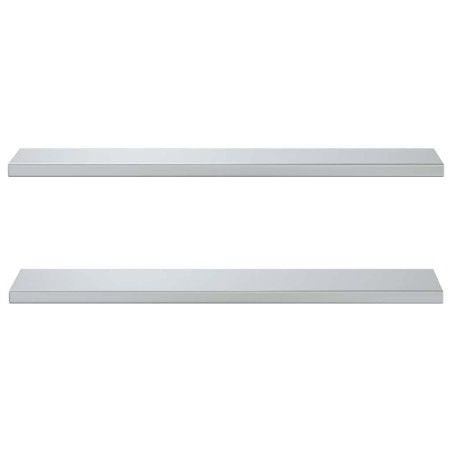 Étagères murales 2 pcs 100x23,5x3 cm argenté acier inoxydable