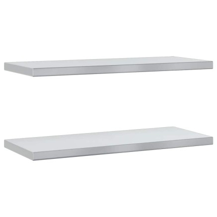 Étagères murales 2 pcs 75x30x3 cm argenté acier inoxydable 2