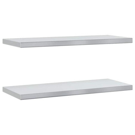 Étagères murales 2 pcs 75x30x3 cm argenté acier inoxydable