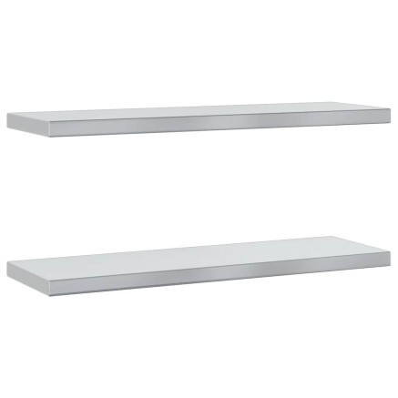 Étagères murales 2 pcs 75x23,5x3 cm argenté acier inoxydable 2