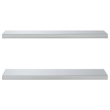 Étagères murales 2 pcs 75x23,5x3 cm argenté acier inoxydable