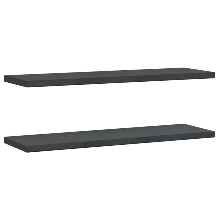 Étagères murales 2 pcs 100x30x3 cm noir acier inoxydable 2