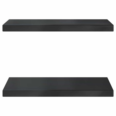 Étagères murales 2 pcs 50x30x3 cm noir acier inoxydable