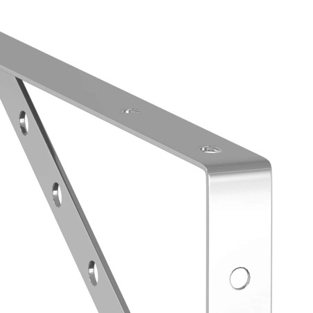 Supports d'étagères 4 pcs 40x2,5x25 cm argenté acier inoxydable