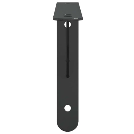 Supports d'étagères 4 pcs 23,5x2,5x15,5cm noir acier inoxydable