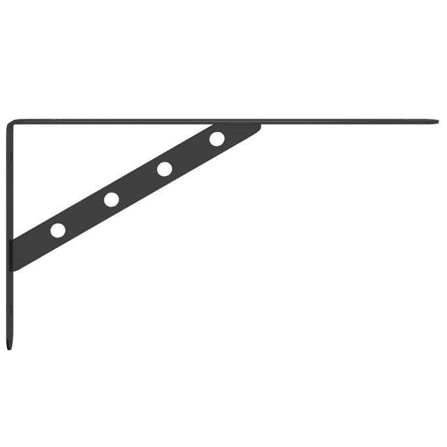 Supports d'étagères 4 pcs 30x2,5x15,5 cm noir acier inoxydable