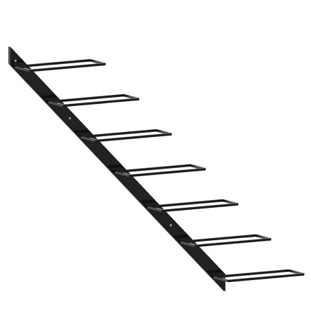 Casier à bouteilles mural pour 7 bouteilles Noir Métal