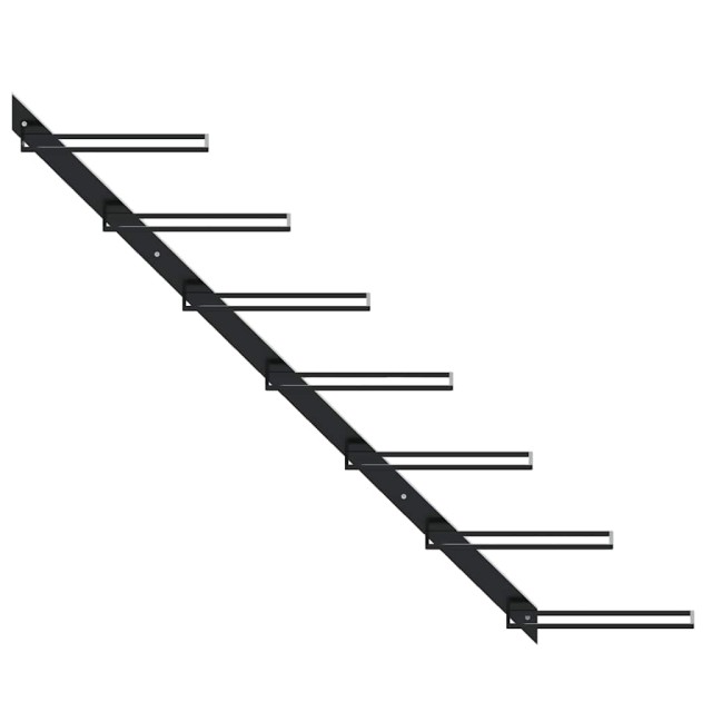 Casier à bouteilles mural pour 7 bouteilles Noir Métal