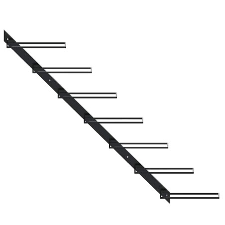 Casier à bouteilles mural pour 7 bouteilles Noir Métal