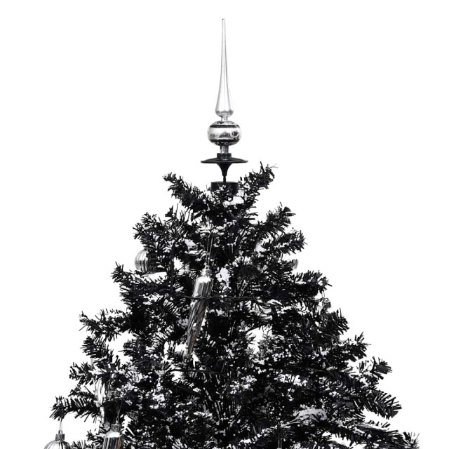 Arbre de Noël neigeux avec base de parapluie Noir 170 cm PVC