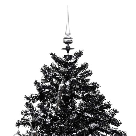 Arbre de Noël neigeux avec base de parapluie Noir 170 cm PVC
