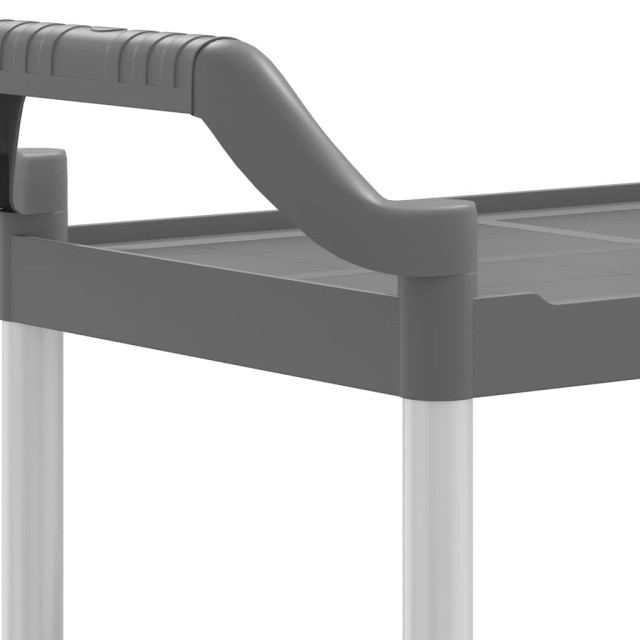 Chariot à 3 niveaux gris 81x41x92 cm aluminium