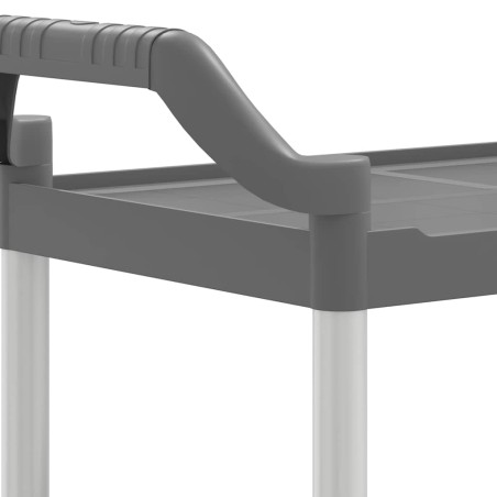 Chariot à 3 niveaux gris 81x41x92 cm aluminium