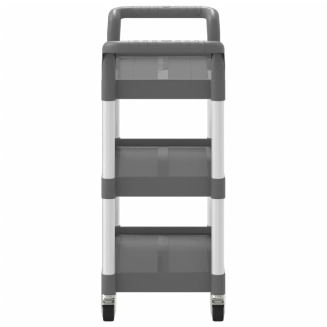 Chariot à 3 niveaux gris 77x34x72 cm aluminium