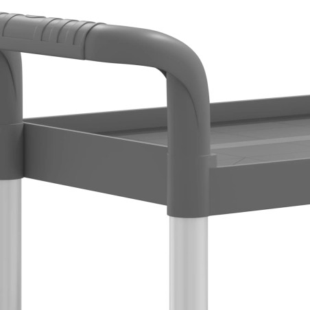 Chariot à 3 niveaux gris 77x34x72 cm aluminium