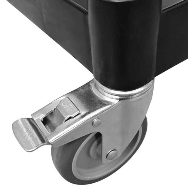 Chariot à 2 niveaux noir 99x50x97 cm aluminium