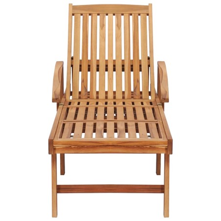 Chaises longues lot de 2 avec table Bois de teck solide