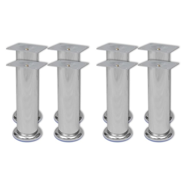 Pieds ronds de canapé 8 pcs Chrome 180 mm